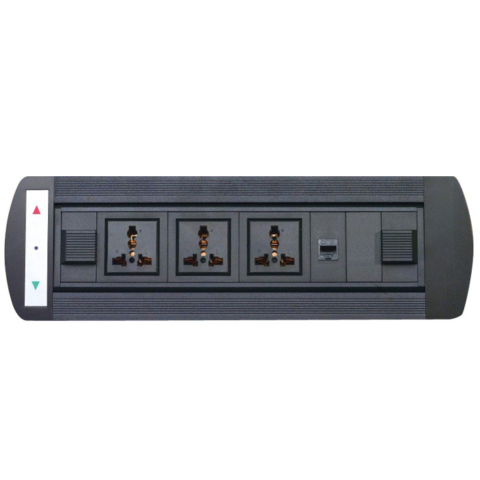 Multiple function flip up electrical plug socket