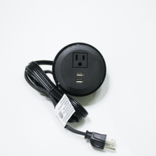 USA power socket desktop power grommet outlet with 2 usb charger