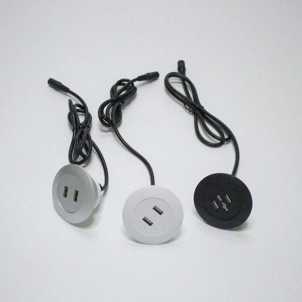 Round 2 USB port sofa charger socket outlet with cover